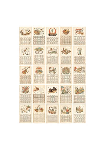 Vintage 30 Günlük Alışkanlık Takip Habit Tracker Sticker Seti - 175 Adet Çıkartma - A4 Parlak Kuşe Çok Renkli