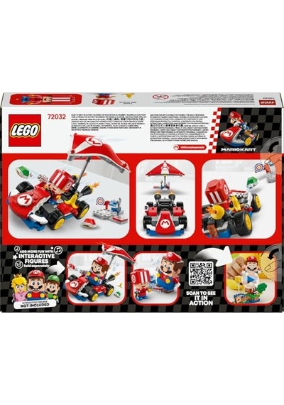 Mario Mario Kart Mario Ve Standard Kart 72037 - Yetişkin Kadınlar Ve Erkekler Için Inşa Edilebilen Figürü Içeren