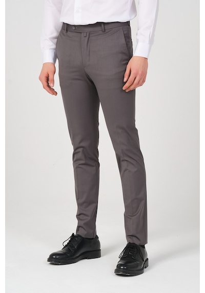 Slim Fit Erkek Kumaş Pantolon Gri