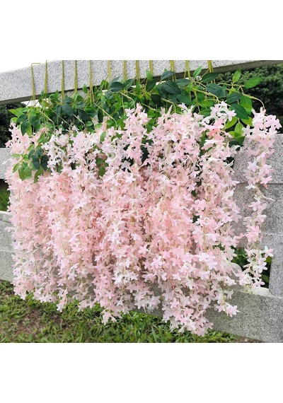 Yapay Çiçek Sarkan 4 Dallı Akasya 70cm PUDRA PEMBE