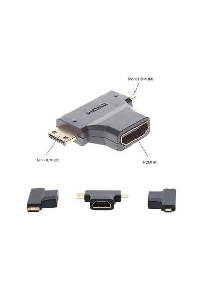 Mini Hdmı Micro Hdmı Ve Hdmı Çevirici Dönüştürücü Adaptör 3 In 1