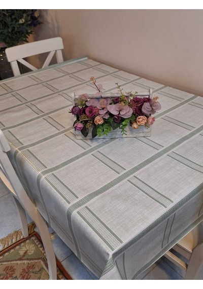 Elyaflı Pvc Masa Örtüsü Modern, Dayanıklı, Silinebilir Ve Şık Görünüm Mrl156 Yeşil