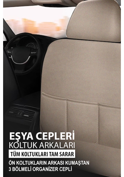 Formentor Tay Tüyü Oto Koltuk Kılıfı Dacia Sandero-stepway-duster Uyumlu Bej