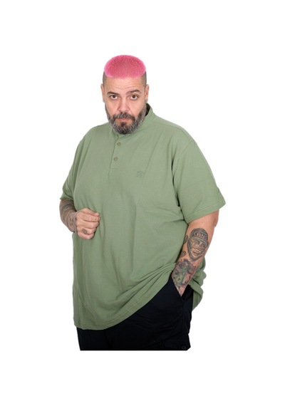Mode Xl Büyük Beden Erkek Hakim Yaka Polo T-shirt U24339 Cagla Çağla Yeşili