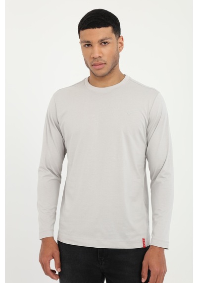 Dufy Erkek Regular Fit Bisiklet Yaka Gri Sweatshirt-25506