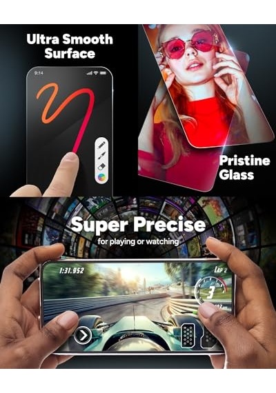 Apple iPhone Uyumlu, 14 Pro Max İçin Görünmez Cam Elit Gizlilik Ekran Koruyucu - İki Yönlü Gizlilik Filtresi, 4x Daha Gü