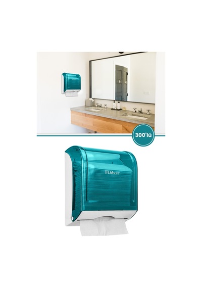 Jumbo Boy Z Katlama Kağıt Havlu Dispenseri 300 Lü, Kilitli Kağıt Havluluk Verici Mavi F293m
