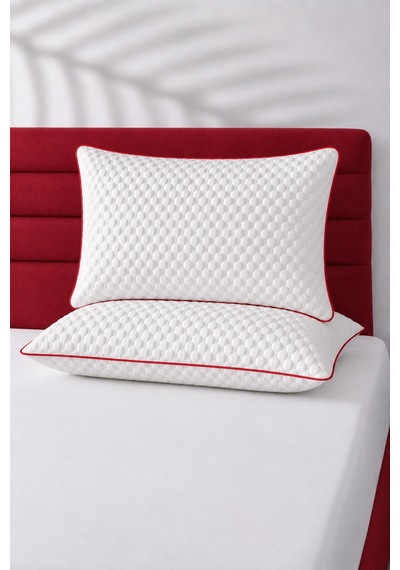 Red Therapy %100 Visco Ortopedik Visko Yastık 55x35x15 - Baş Boyun Desteği 1 Adet Beyaz