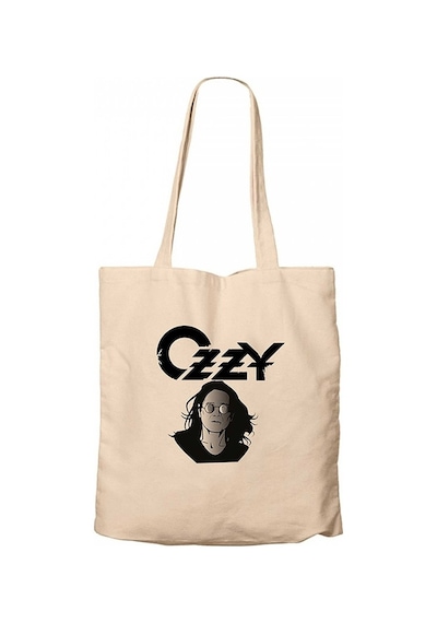Ozzy Osbounre Head Krem Kanvas Bez Çanta Krem