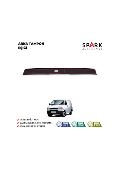 Volkswagen Transporter T4 1995-2003- Yıl Aralığı Uyumlu Arka Tampon Eşiği Mat Siyah
