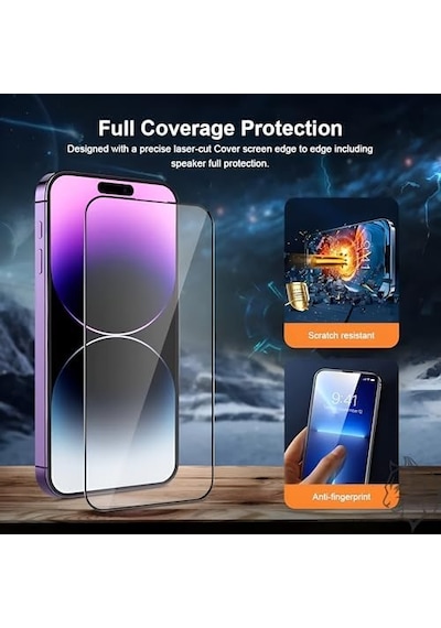 Epro İphone İle Uyumlu 11 / Xr 6.1'' İçin Uygun Ekran Koruyucu, Ahize Korumalı Toz Önleyici Tam Kaplama, Hizalama Aparatlı Kolay Kurulum, Toz Bırakmayan Uygulama, Darbelere Karşı Ekstra Güçlü Cam