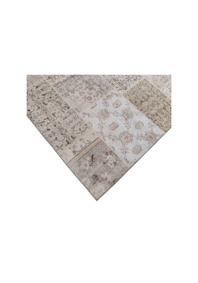 Çam Halı Siesta Patchwork 32-458 Etnik Eskitme Desenli Dokuma Tabanlı Yıkanabilir Şönil Salon Ve Oda Halısı Bej