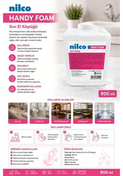 Nily Handy Foam Sıvı El Köpüğü 900 Ml 1 Adet