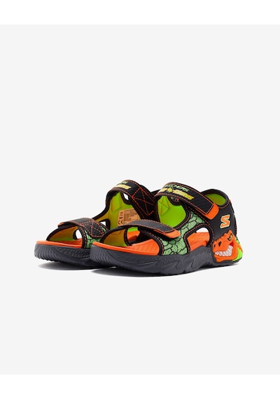 Skechers Creature - Splash Büyük Erkek Çocuk Siyah Işıklı Sandalet 400614l Bkor Siyah