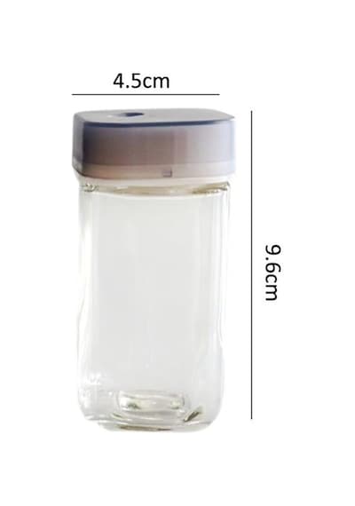 Digithome Etiketli 12 Li Döner Kapaklı Cam Kare Baharatlık Seti 120ml Thn86502 C- 1-1-18 Şeffaf