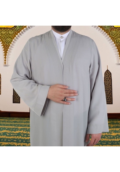 Gri Buhara Yaka Namaz Cübbesi Çok Renkli