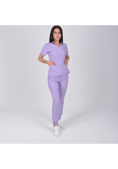 Lila Likralı Jogger Alt Üst Takım
