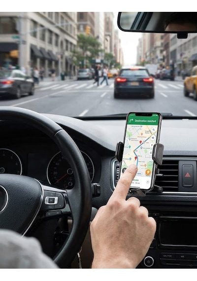 Dexxony Hp-a08 Kancalı Havalandırma Izgara Araç İçi Telefon Tutucu 360 Döner Otomatik Sıkıştırmalı Siyah