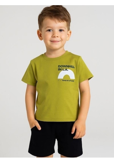 Jack Lions Erkek Bebek Çocuk Keep On Wheels Yazılı T-shirt-16121 Fyeşili