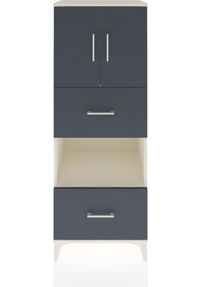 Hyperion Dolap 3 Raflı 2 Çekmeceli 2 Kapaklı 60x44x163 Aytaşı-antrasit Aytası