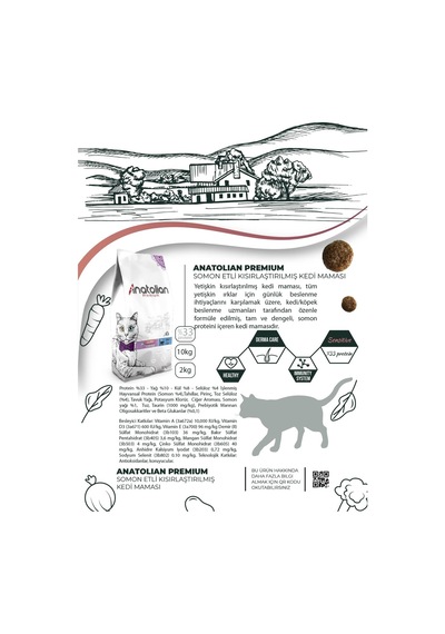 Anatolian Premium Sterilised Somonlu Kısırlaştırılmış Yetişkin Kedi Maması 2 x 2 KG