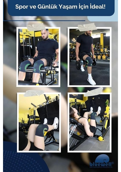 Ortopedik Sporcu Dizliği Elastik, Çift Taraflı, Medikal Destekli, Voleybol, Fitness, Basketbol, Unisex Dizlik 2x Genel