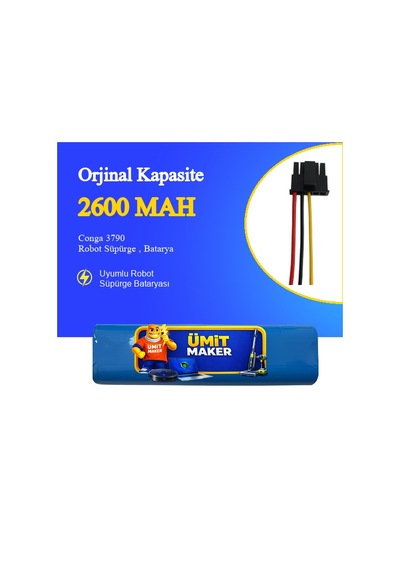 Conga 3790 Robot Süpürge 2600 Mah 14.4 V, Batarya  Uyumlu Uzun Ömürlü, Yüksek Performans Pil