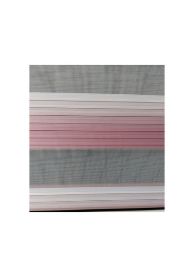 Pudra Pembesi Ve Krem Renk Geçişli Boncuku Zebra Stor Perde Krem - 93842577 Krem