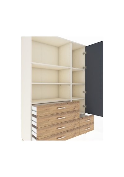 Hyperion Dolap 7 Raflı 6 Çekmeceli Tek Kapaklı 132x44x195 Aytaşı-antrasit/çam Antrasıt/atlas Çam Hyperion Dolap 7 Raflı 6 Çekmeceli Tek Kapaklı 132x44x195 Aytaşı-antrasit/çam Antrasıt/atlas Çam