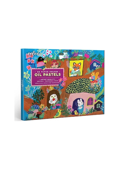 Eeboo 36lı Yağlı Pastel Boya - Mushroom House Çok Renkli