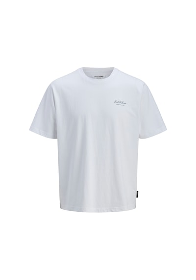 Jack & Jones Jack Jones Yazı Desenli Erkek Yuvarlak Yaka Tişört 12287990 Beyaz