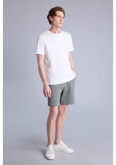 Defacto Regular Fıt Sweatshirt Kumaşı Şort W1105az26smkh422 Haki-kh422