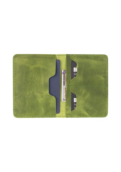 Bloominbag Viaggio Voyager Olive Chic Deri Pasaport Ve Kart Kılıfı Yeşil