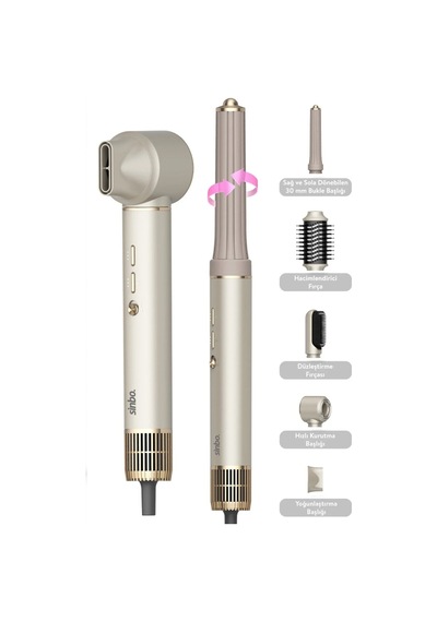 Ft Tasarım Air Brush Saç Şekillendirme Cihazı 5 Başlıklı Rose Gold