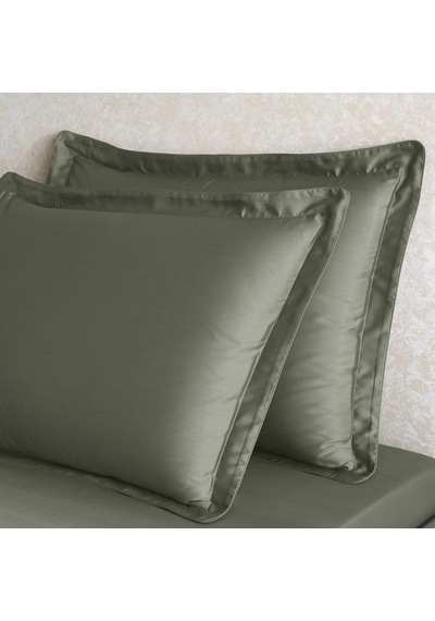 Tencel Lyocell 2 Li Volanlı Yastık Kılıfı Yeşil Genel