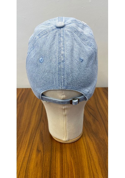 Jean Denim Kot Kumaş Vintage Unisex Cap Şapka Buz Mavi - Lacivert