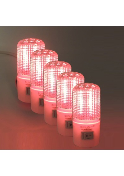 Kısa Led Gece Lambası 0,5W Tasarruflu Işıklı Fişli Düğmeli 5 Adet