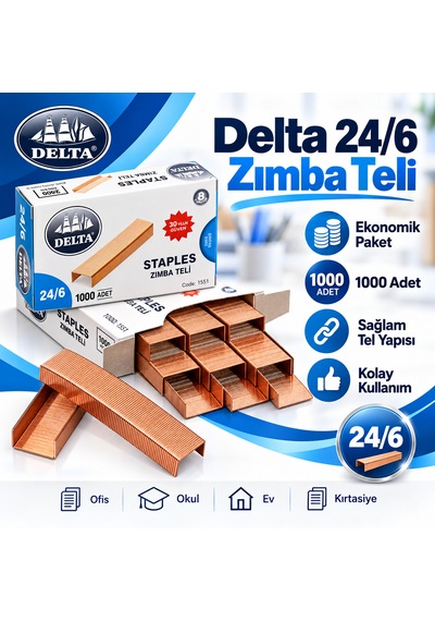 Delta 24/6 Zımba Teli 1000 Adet