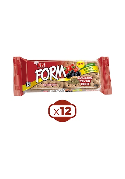 Eti Form Domatesli Zeytinli Ve Kekikli Bisküvi 40 G X 12 Adet