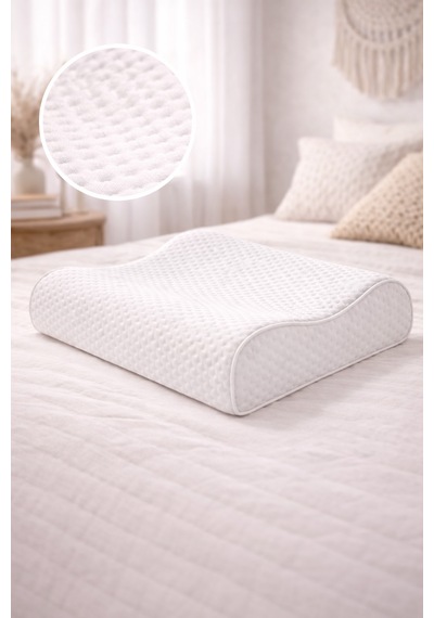 Microjelly Pamuklu Boyun Destekli 50 X 70 Cm Ergonomik Yastık Beyaz