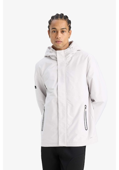 Defacto Defactofit Su İtici Regular Fit Kapüşonlu Fermuarlı Yağmurluk C6047ax25augr522 Gri Defacto Defactofit Su İtici Regular Fit Kapüşonlu Fermuarlı Yağmurluk C6047ax25augr522 Gri