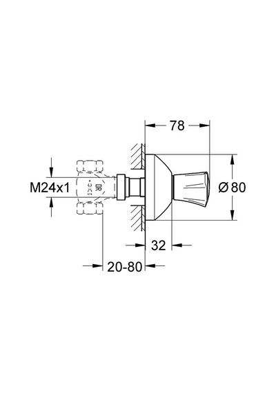 Grohe Costa L Ankastre Stop Valf 19808001 Krom