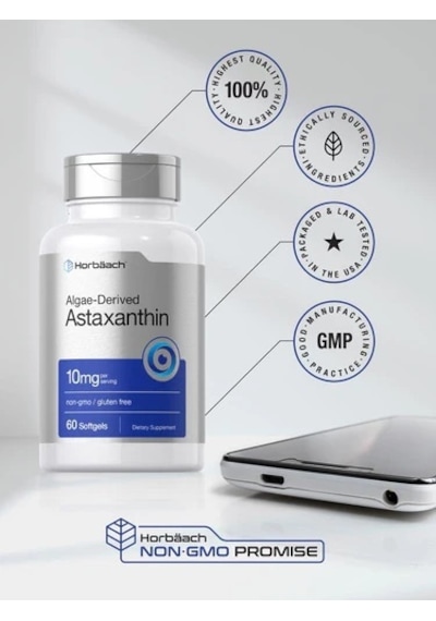 Astaxanthin 10mg Per Serving 60 Softgels