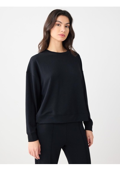 Jimmy Key Jimmy Key Siyah Rahat Kesim Bisiklet Yaka Modal Örme Sweatshirt 6sw235403900