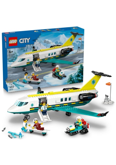 LEGO® City Acil Hava Ambulans Uçağı 60465 - 6 Yaş ve Üzeri Çocuklar için Kar Motosikleti İçeren Yaratıcı Oyuncak Yapım Seti (403 Parça)