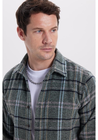Tudors Erkek Slim Fit Dar Kesim Kareli Kışlık Oduncu Gömlek-42150 Çok Renkli