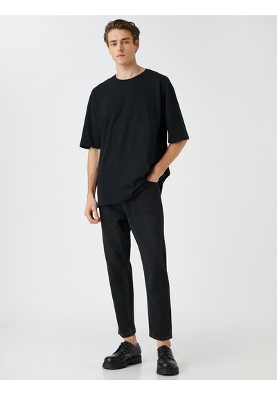Koton Loose Fit Kot Bol Pantolon - Steve Jean Siyah 3sam40149nd Siyah