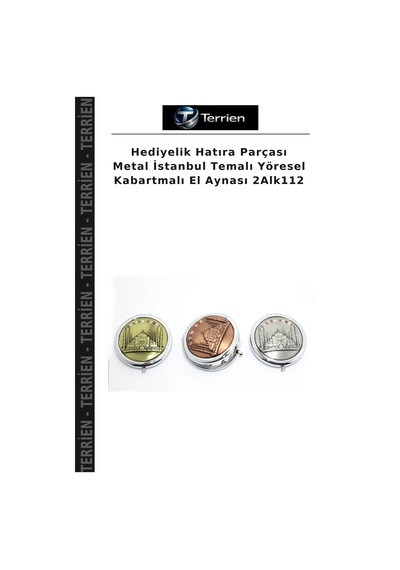 Hediyelik Hatıra Parçası Metal İstanbul Temalı Yöresel Kabartmalı El Aynası 2alk112