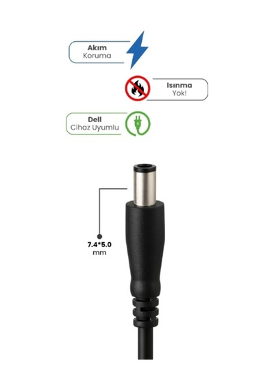 19.5v 4.62a 7.4 5.0mm 90w Dell İçin Laptop Adaptör