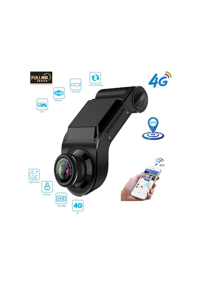4g Sim Kart Girişli Araç İçi Kamera Ön Ve İç Kamera 1080p Fhd Gps Panik Butonu Anlık Takip Taksi Tır